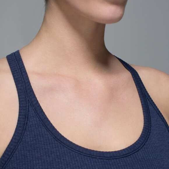 lululemon athletica Blue Fitted Ribbed Sleeveless Tank Top - Picture 6 of 11